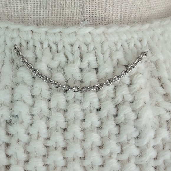 The Kooples Sport‎ Ivory Alpaca Wool Blend Cable Knit V-Neck Sweater Size Small - Picture 7 of 10